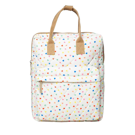 Rainbow Hearts Quilted Rucksack Rockahula