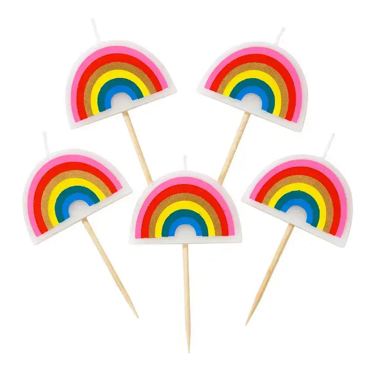 Rainbow Shaped Candles - 5 Pack Talking Tables