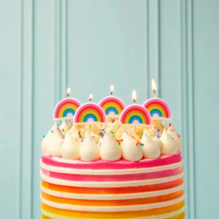 Rainbow Shaped Candles - 5 Pack Talking Tables