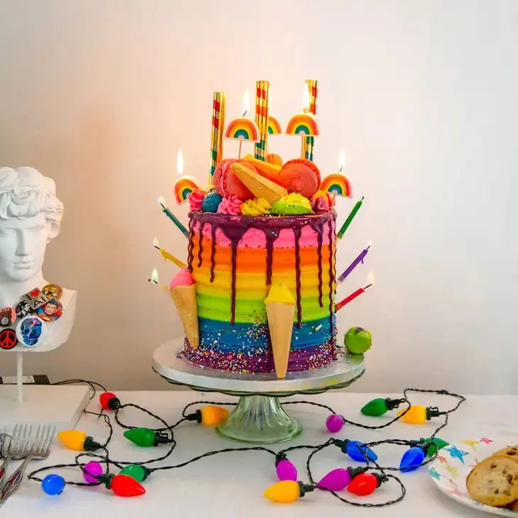 Rainbow Shaped Candles - 5 Pack Talking Tables