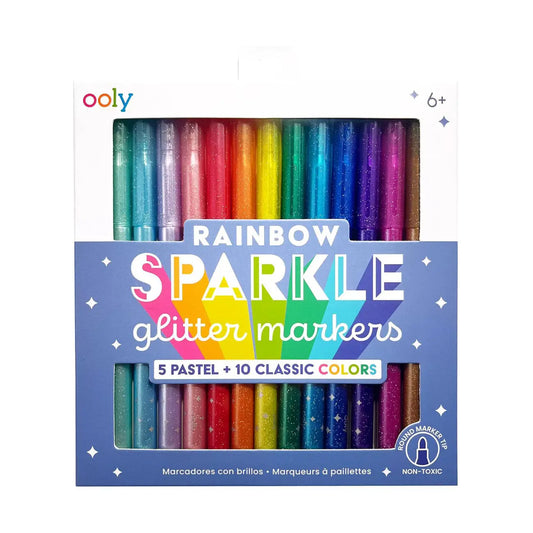 Rainbow Sparkle Glitter Markers OOLY
