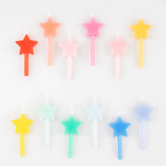 Rainbow Star Candles (x 12) Meri Meri