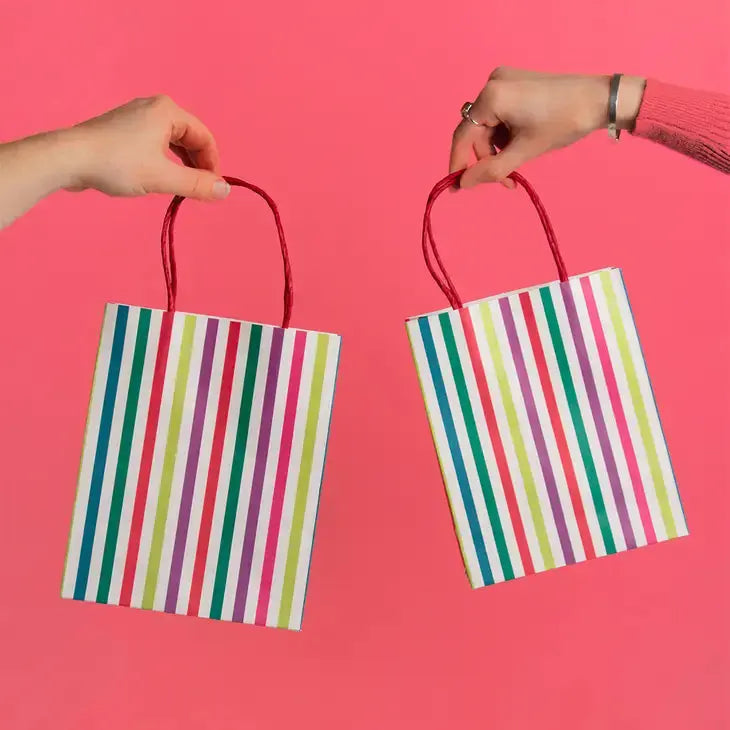 Rainbow Striped Gift Bags - 8 Pack Talking Tables