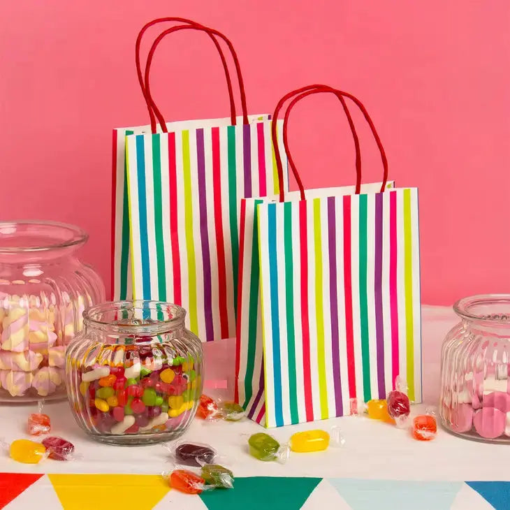 Rainbow Striped Gift Bags - 8 Pack Talking Tables