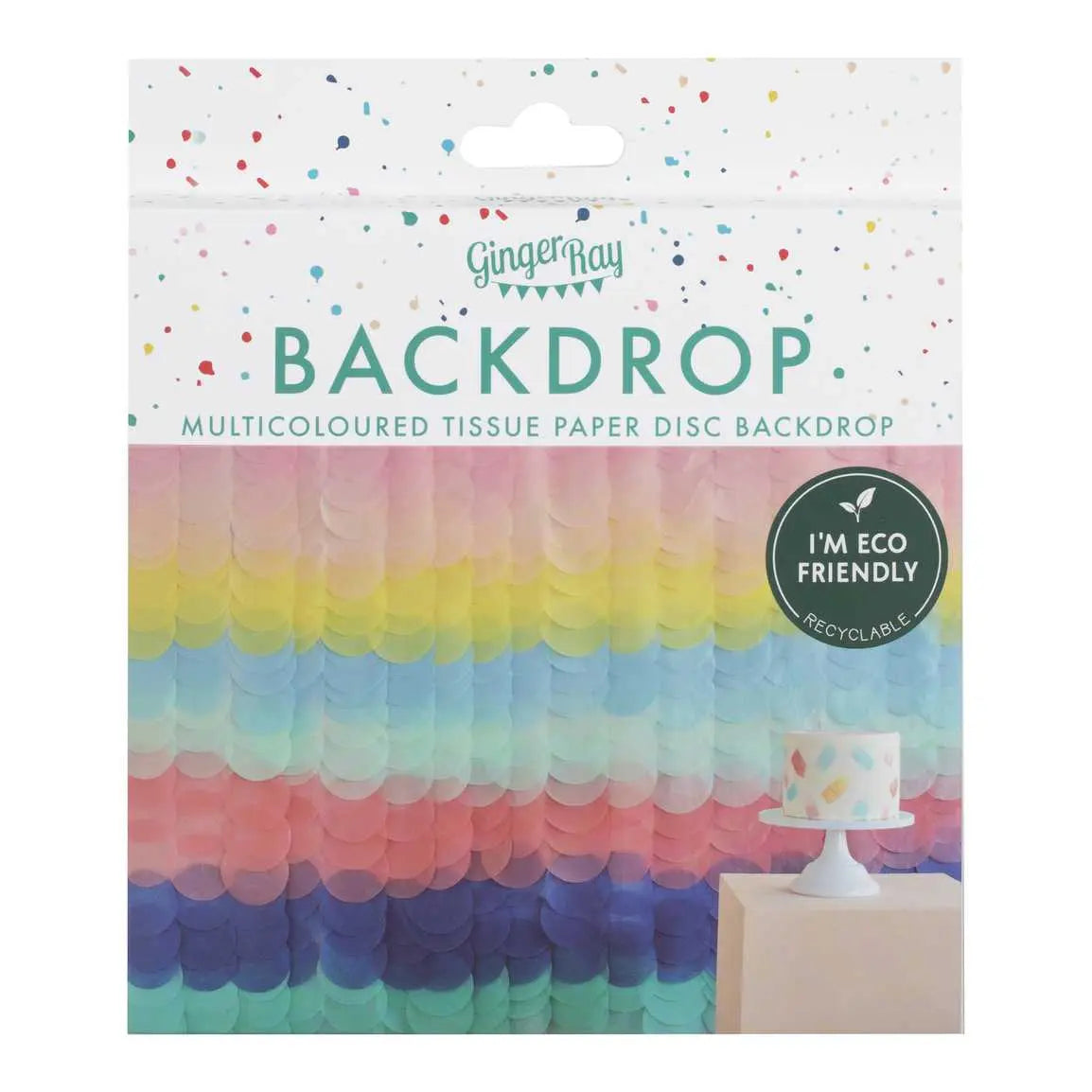 Rainbow Tissue Paper Disc Party Backdrop Ginger Ray