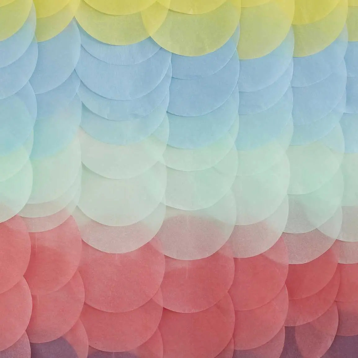 Rainbow Tissue Paper Disc Party Backdrop Ginger Ray