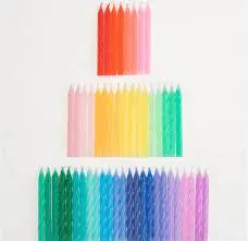 Rainbow Twisted Mini Candles (x 50) Meri Meri