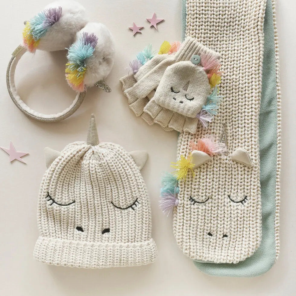 Rainbow Unicorn Knitted Gloves 3-6 Years Rockahula