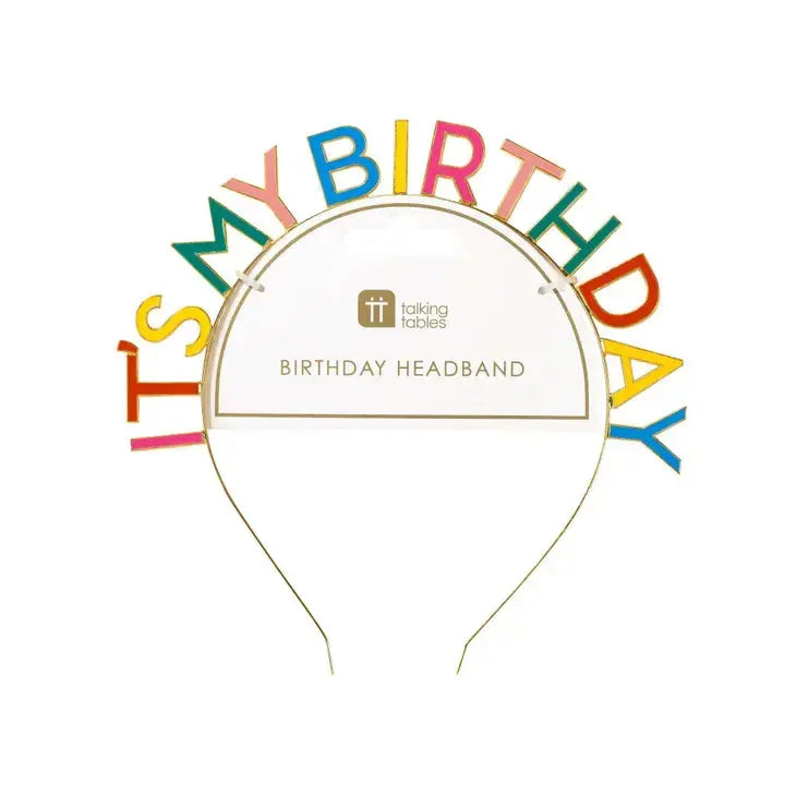 Rainbow 'it's My Birthday' Headband Talking Tables