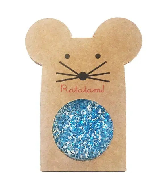 Ratatam! - 43mm blue glitter mouse bouncing ball Ratatam!