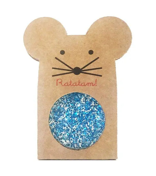 Ratatam! - 43mm blue glitter mouse bouncing ball Ratatam!