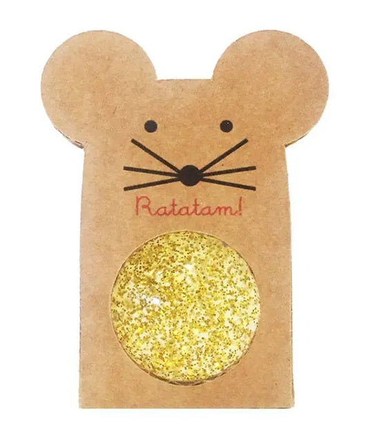 Ratatam! - 43mm gold glitter mouse bouncing ball Ratatam!