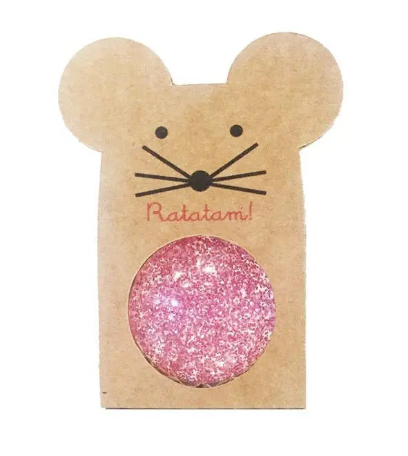 Ratatam! - 43mm pink glitter mouse bouncing ball Ratatam!