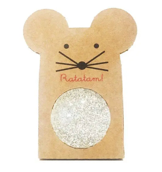 Ratatam! - 43mm silver glitter mouse bouncing ball Ratatam!