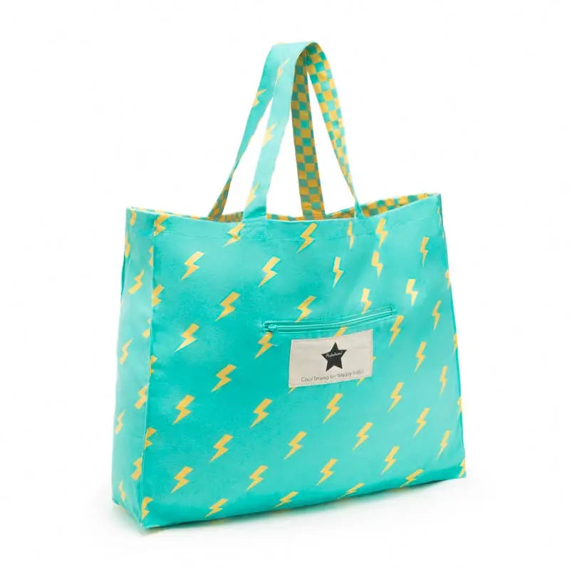 Ratatam! - Le Grand Cotton Lightning Tote - Blue Ratatam!