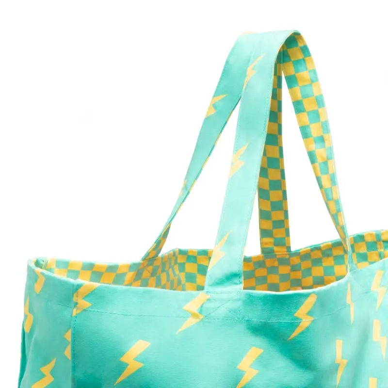 Ratatam! - Le Grand Cotton Lightning Tote - Blue Ratatam!