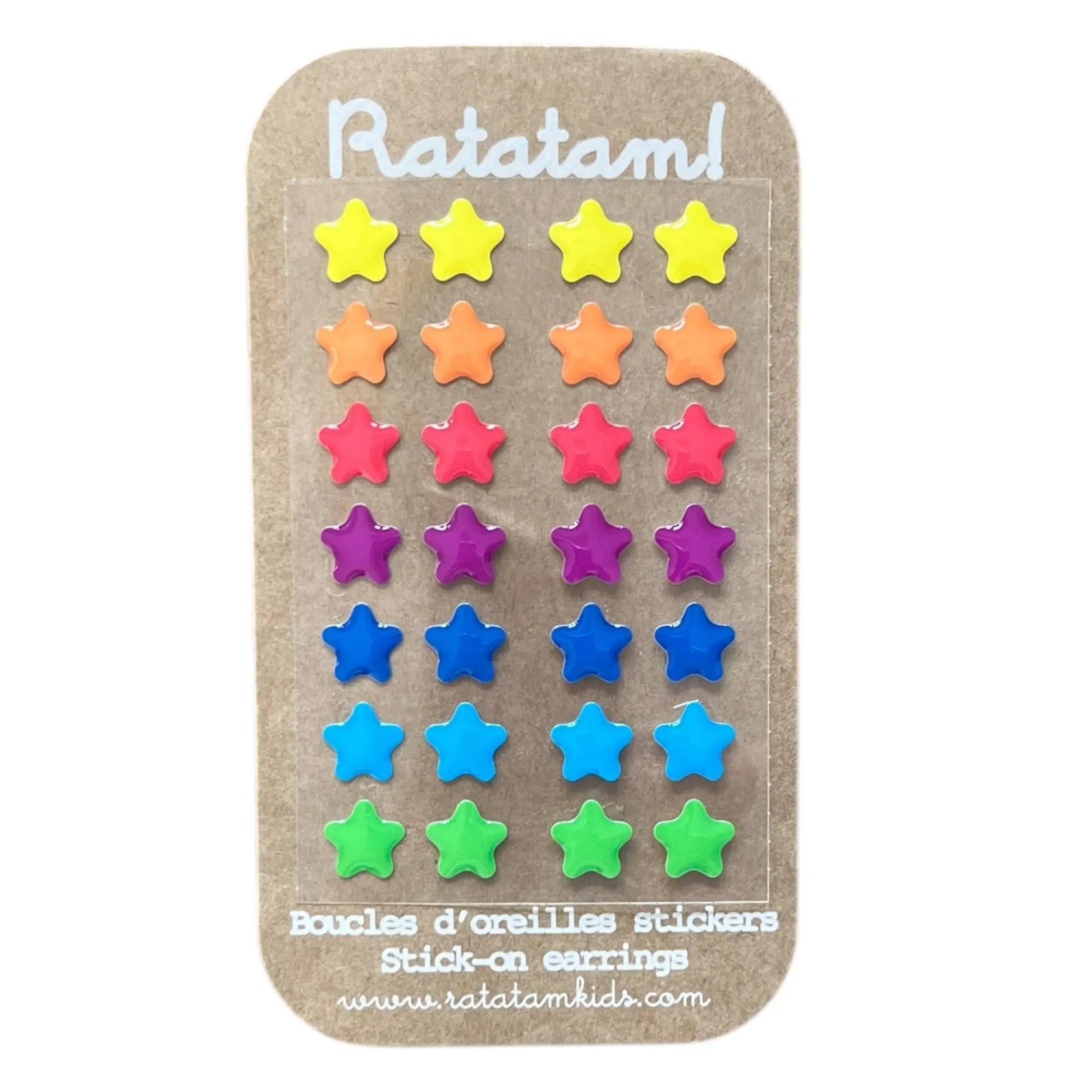 Ratatam! - Set of 14 pairs of STARS adhesive earrings Ratatam!