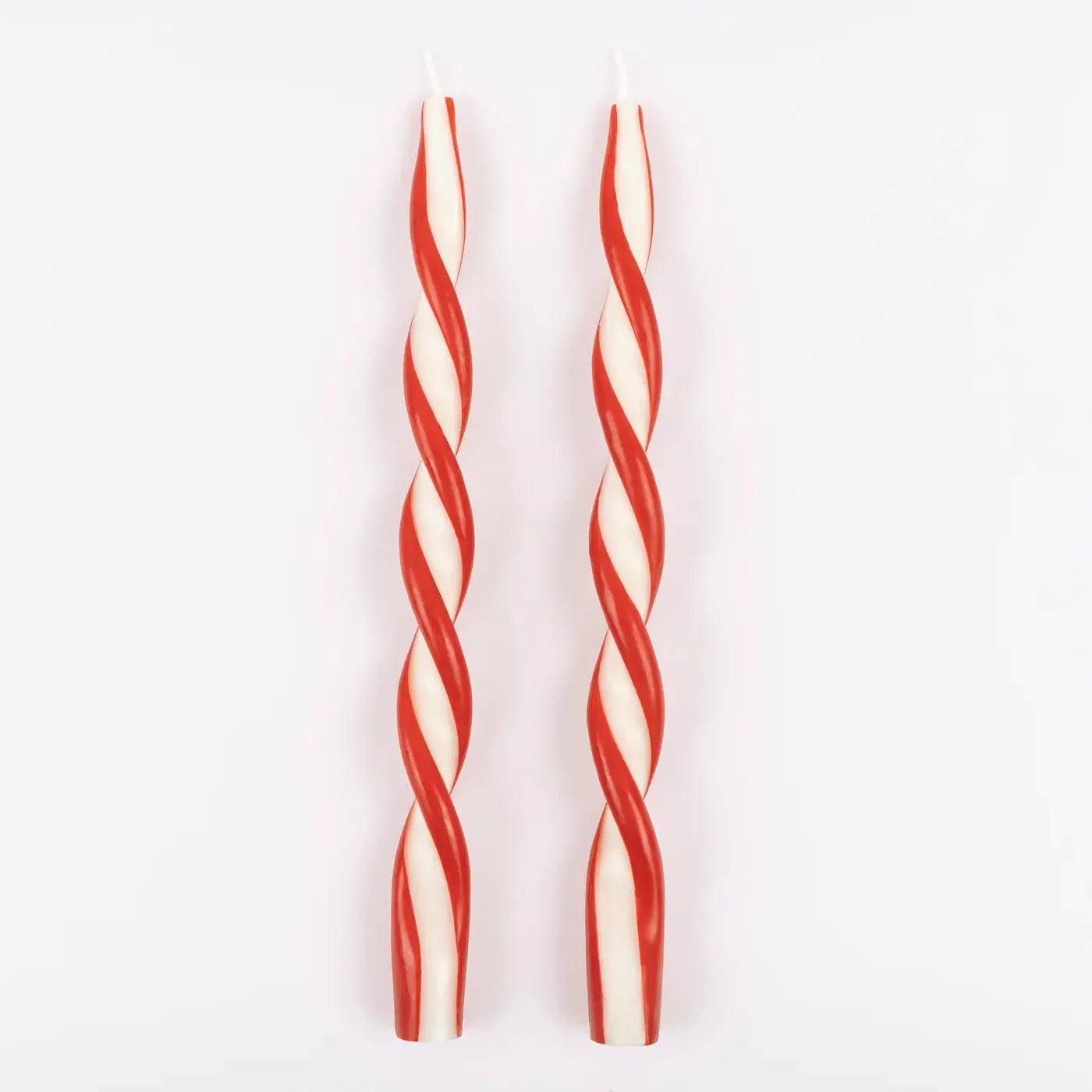 Red Stripe Twist Candles (x 2) Meri Meri