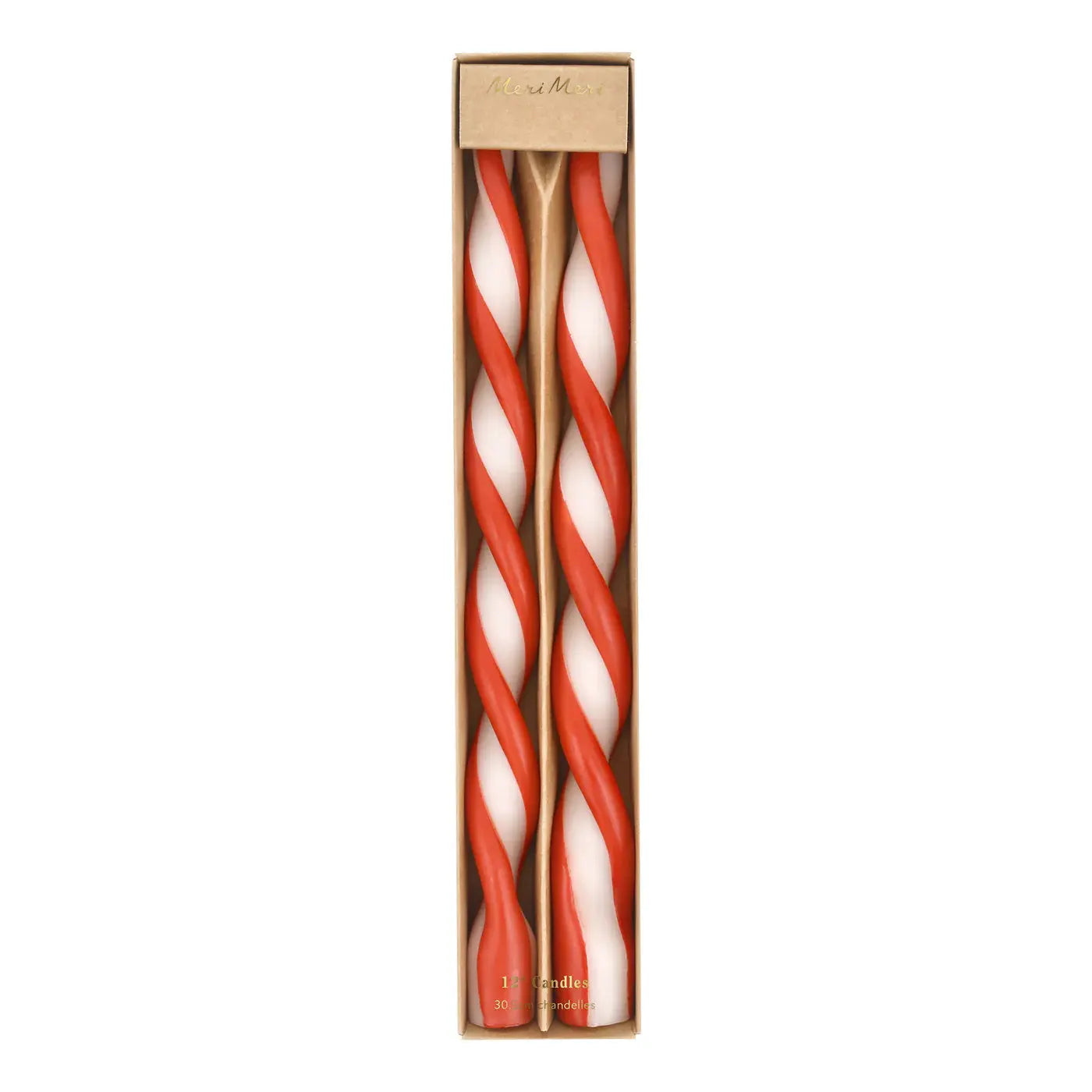 Red Stripe Twist Candles (x 2) Meri Meri
