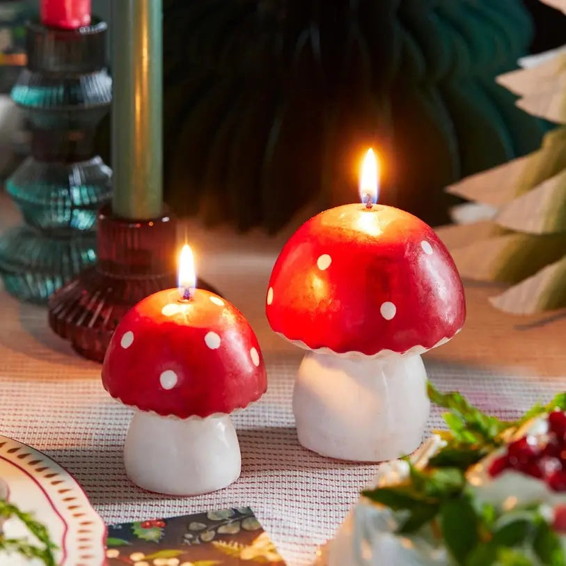 Red Toadstool Mushroom Candle - Large Talking Tables