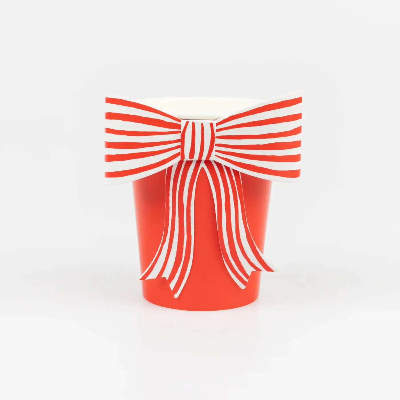 Red & White Stripy Bow Cups (x 8) Meri Meri