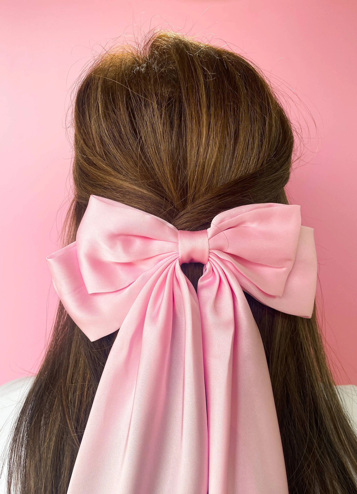 Rock Paper Scissors - Silky Oversized Ribbon Hair Bow Barrette: Dusty Rose Rock Paper Scissors
