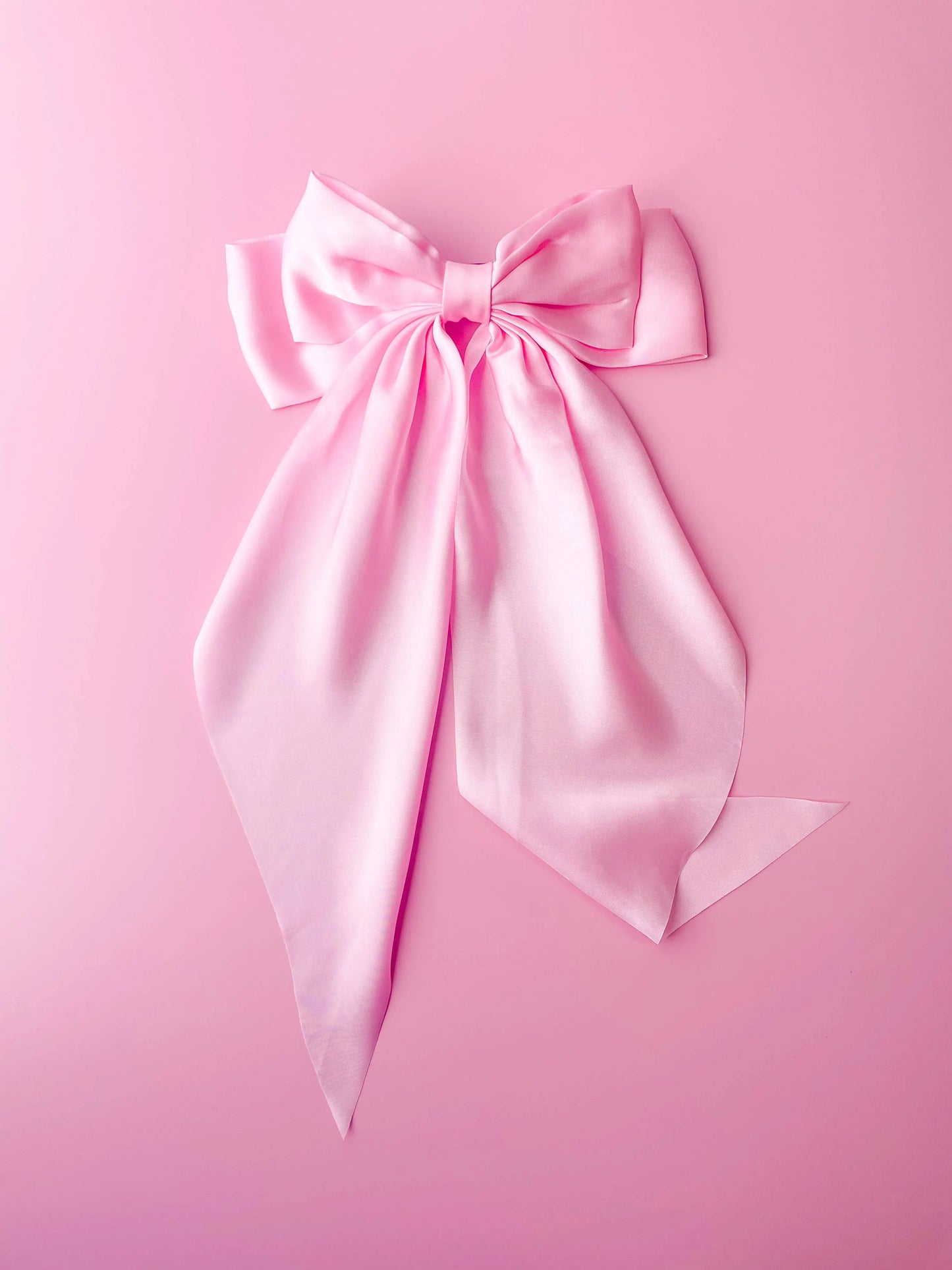 Rock Paper Scissors - Silky Oversized Ribbon Hair Bow Barrette: Dusty Rose Rock Paper Scissors