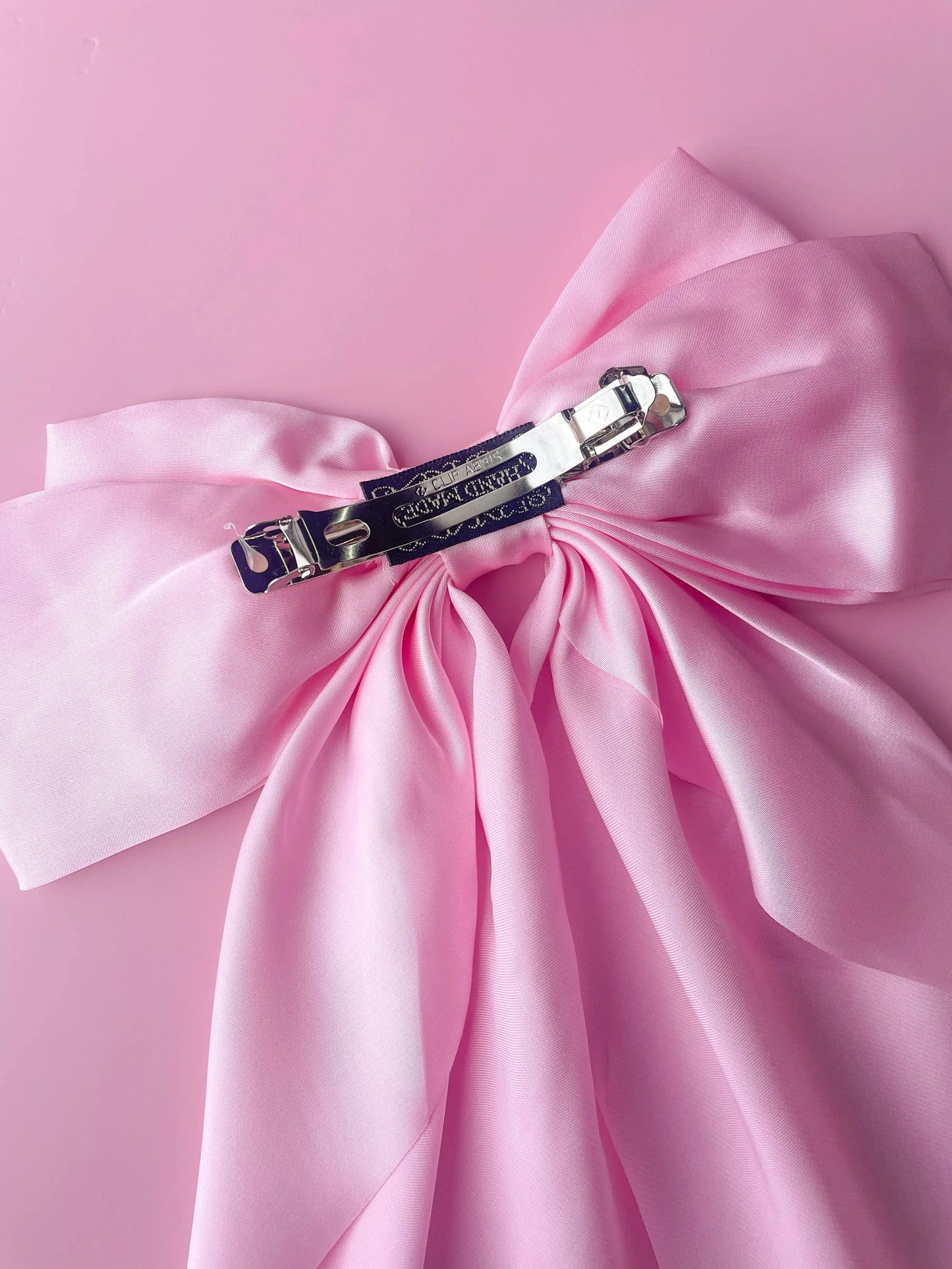 Rock Paper Scissors - Silky Oversized Ribbon Hair Bow Barrette: Dusty Rose Rock Paper Scissors