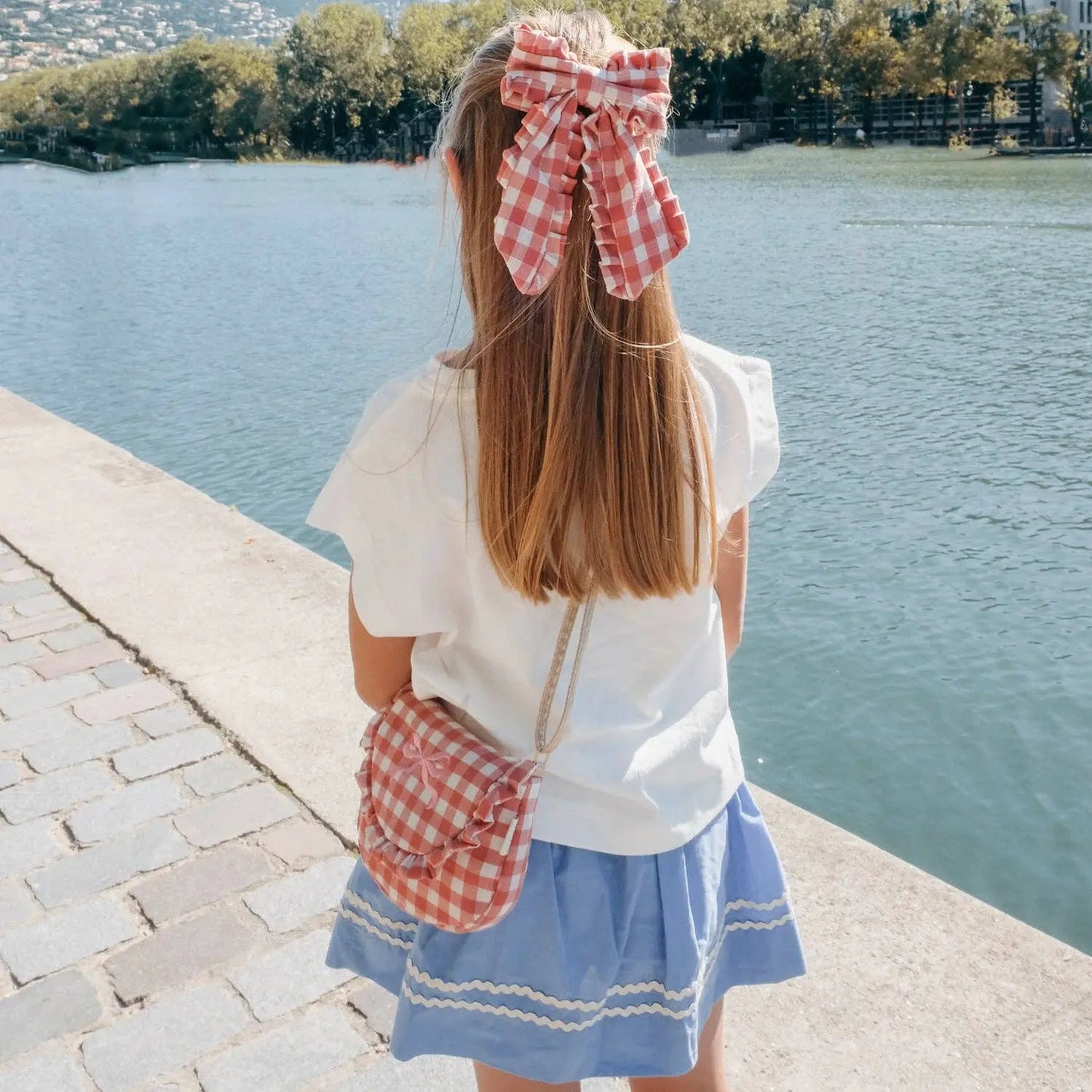 Rockahula Kids US - Gingham Ruffle Long Bow Clip Rockahula Kids US