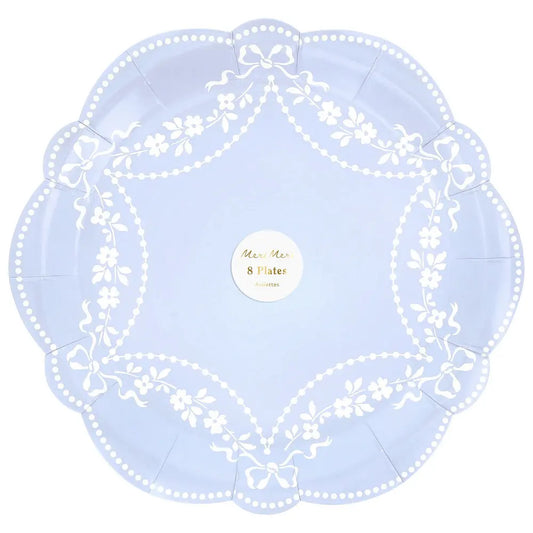 Rococo blue dinner plates Meri Meri