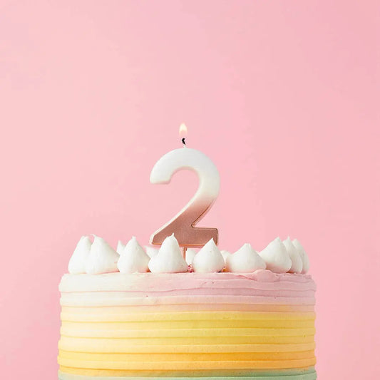 Rose Gold Ombre Number 2 Wax Candle Hootyballoo by Club Green