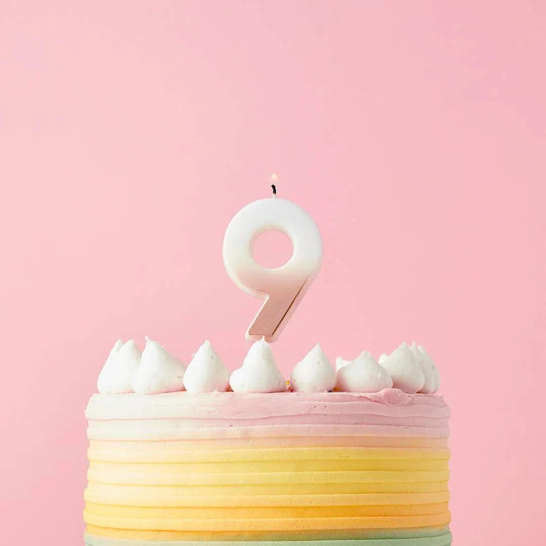 Rose Gold Ombre Number 9 Wax Candle Hootyballoo by Club Green