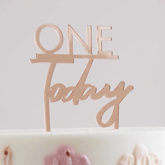 Rose Gold One Today 1st Birthday Cake Topper Ginger Ray