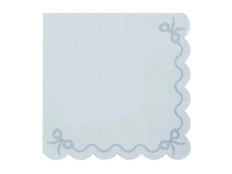 Ruffled napkins, 33x33 cm, misty blue Partydeco