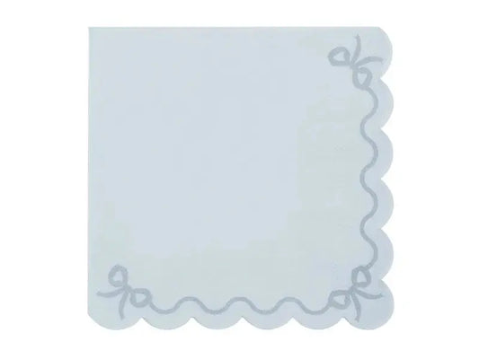Ruffled napkins, 33x33 cm, misty blue Partydeco