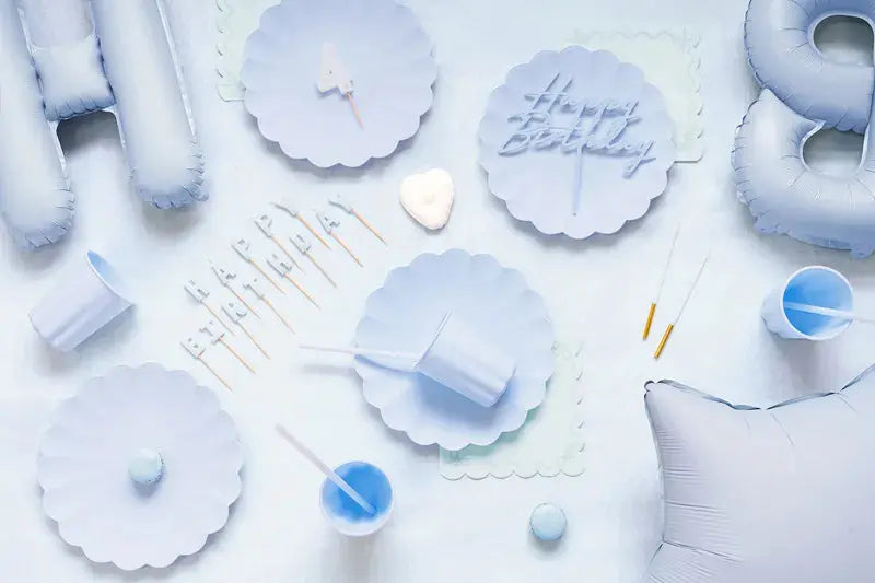 Ruffled napkins, 33x33 cm, misty blue Partydeco