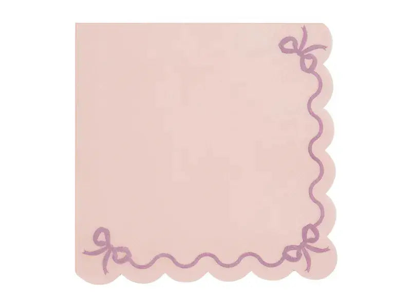 Ruffled napkins, 33x33 cm, pink Partydeco