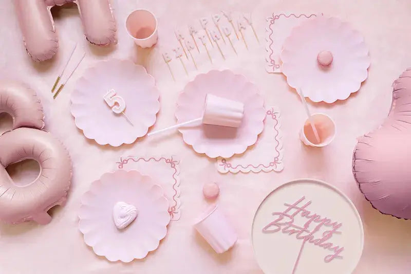 Ruffled napkins, 33x33 cm, pink Partydeco