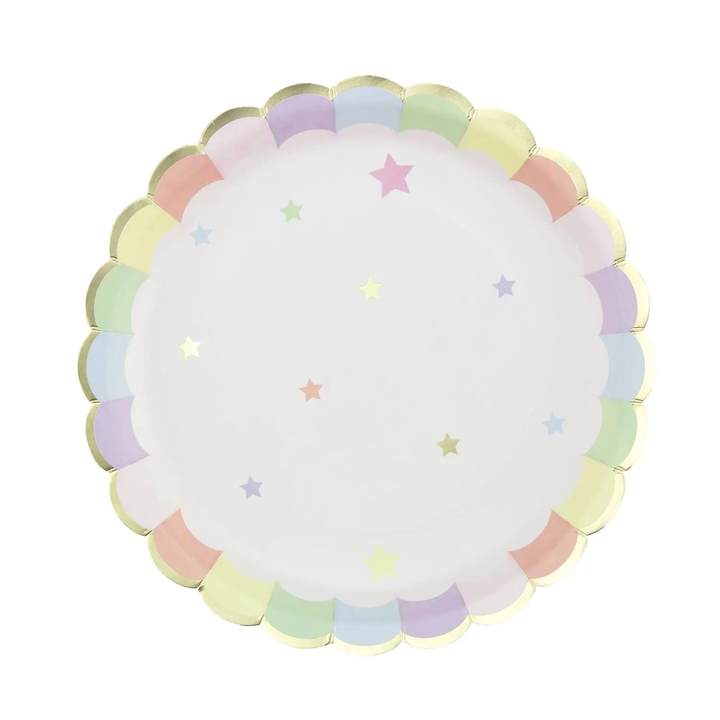 SCALLOPED PLATES 23CM PASTEL PINK X 8 Tim&Puce Factory