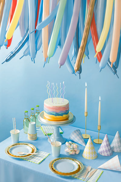 Birthday candles curl, mix, 14cm: 1pkt/8pc. (SCS-10-000)