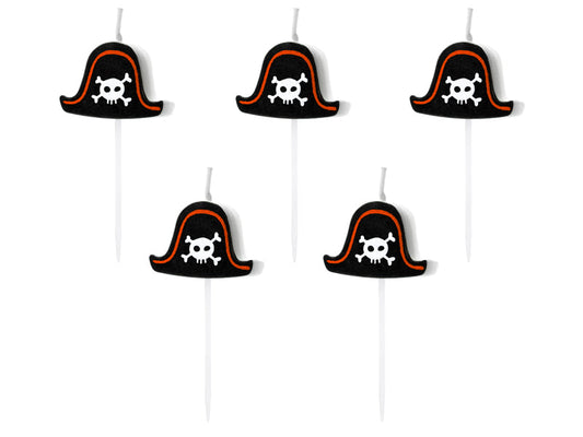 Birtday candles Pirates Party, 2cm: 1pkt/5pc. (SCS-3)