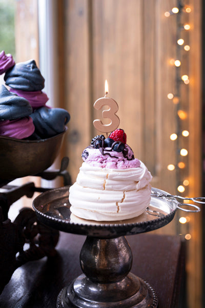 Birthday Candle Number 3, rose gold, 4.5cm (SCU12M-3-019R)