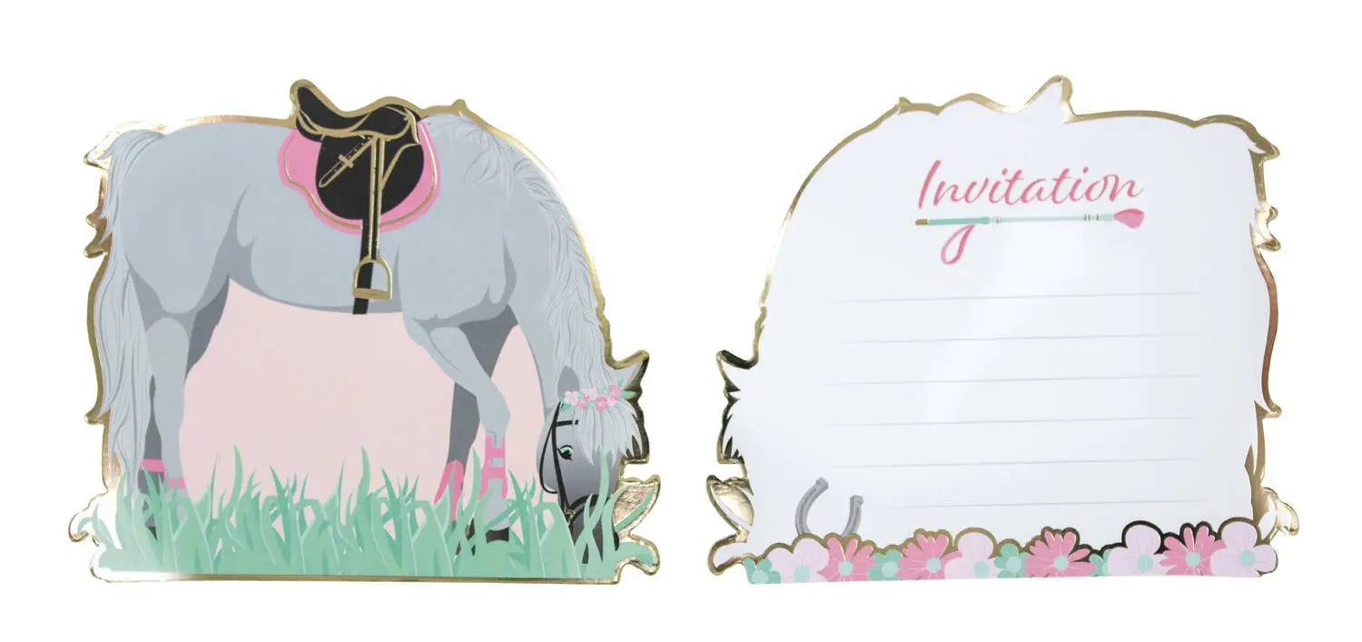 SET OF 8 LOVE HORSE INVITATIONS Tim&Puce Factory