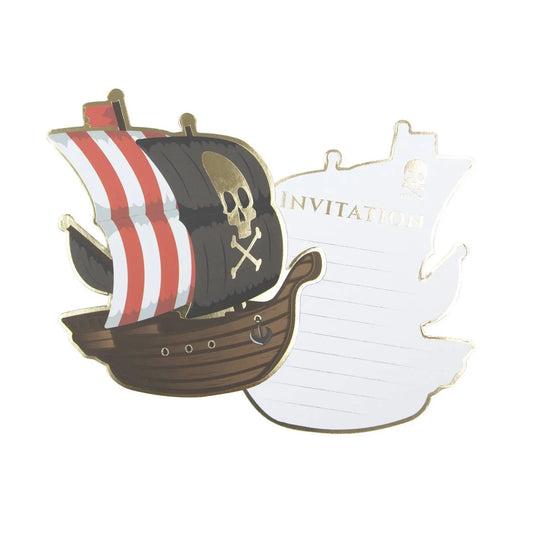 SET OF 8 PIRATE INVITATIONS Tim&Puce Factory