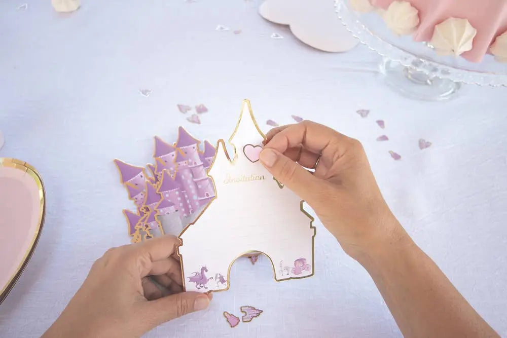 SET OF 8 PRINCESS INVITATIONS Tim&Puce Factory
