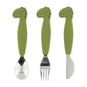 SILICONE CUTLERY SET 3-PACK MR. DINO Trixie