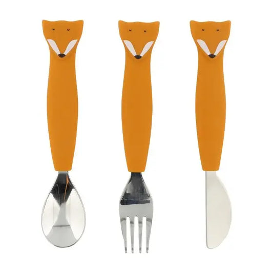 SILICONE CUTLERY SET 3-PACK MR. FOX Trixie