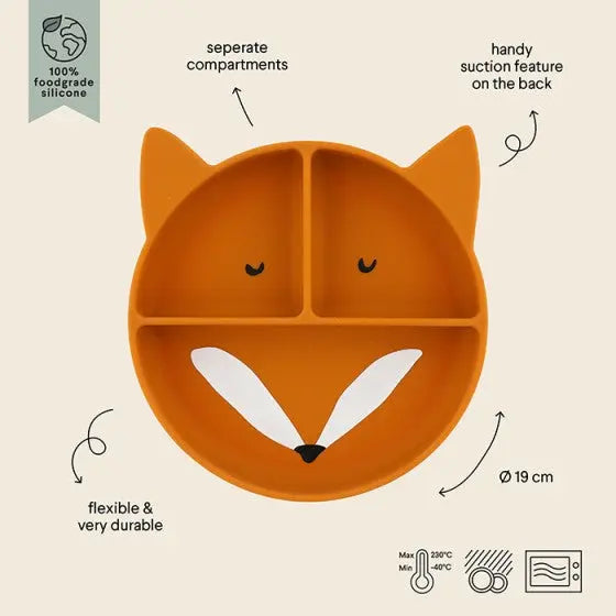 SILICONE DIVIDED SUCTION PLATE MR. FOX Trixie