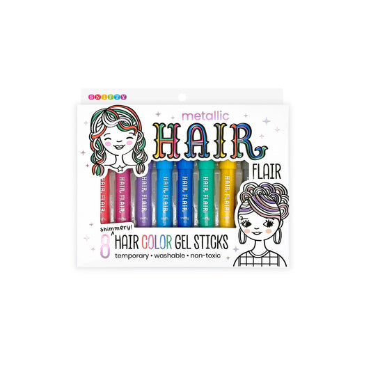SNIFTY - HAIR FLAIR METALLIC Shimmery Hair Color Gel Sticks Set of 8 SNIFTY