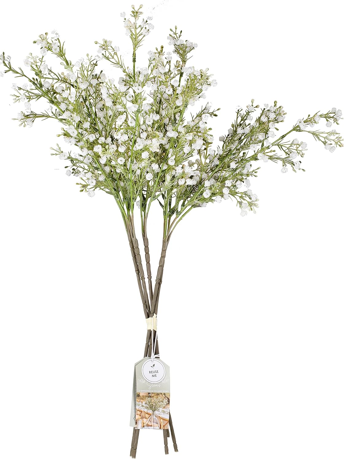 Ginger Ray 5 x White Gypsophila Artificial Foliage Stem Wedding Flowers